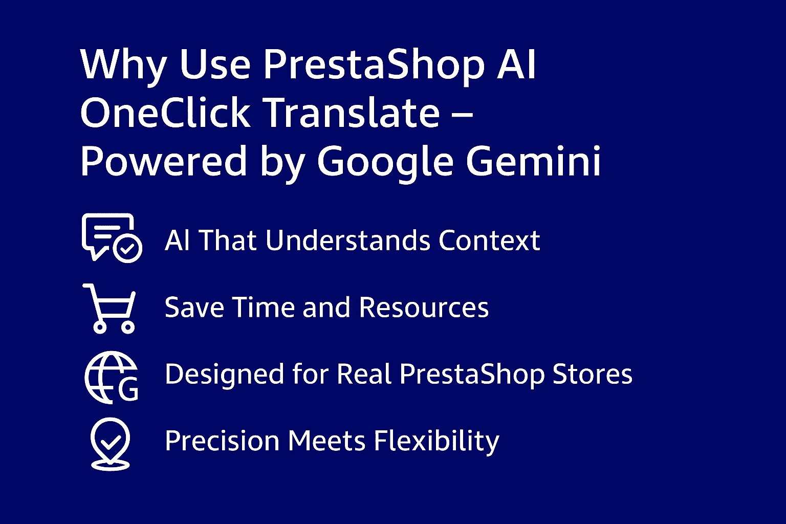Translate Ai Goggle Gemini Google Gemini AI translation for PrestaShop multilingual stores.